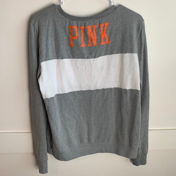 VICTORIA'S SECRET PINK Gray, White & Orange Florida Sweatshirt - Picture 2 of 5